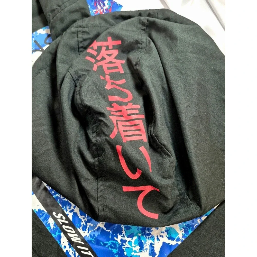 NWOT BKLYN Brooklyn Cloth "Slow Down" Black Anorak Windbreaker Size M 90's Urban - Picture 13 of 14